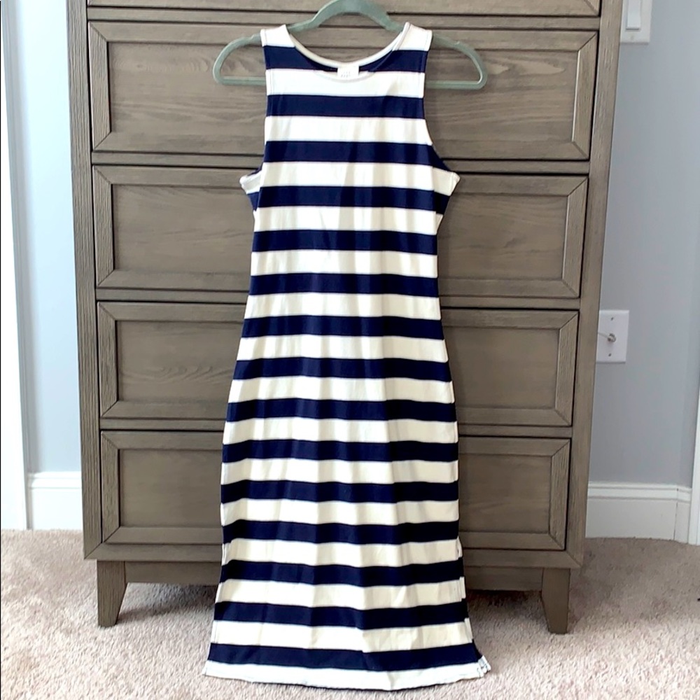 A New Day Sleeveless Navy & White Striped Dress XS